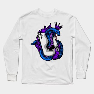 Snake Cobra Fire Blue Purple Long Sleeve T-Shirt